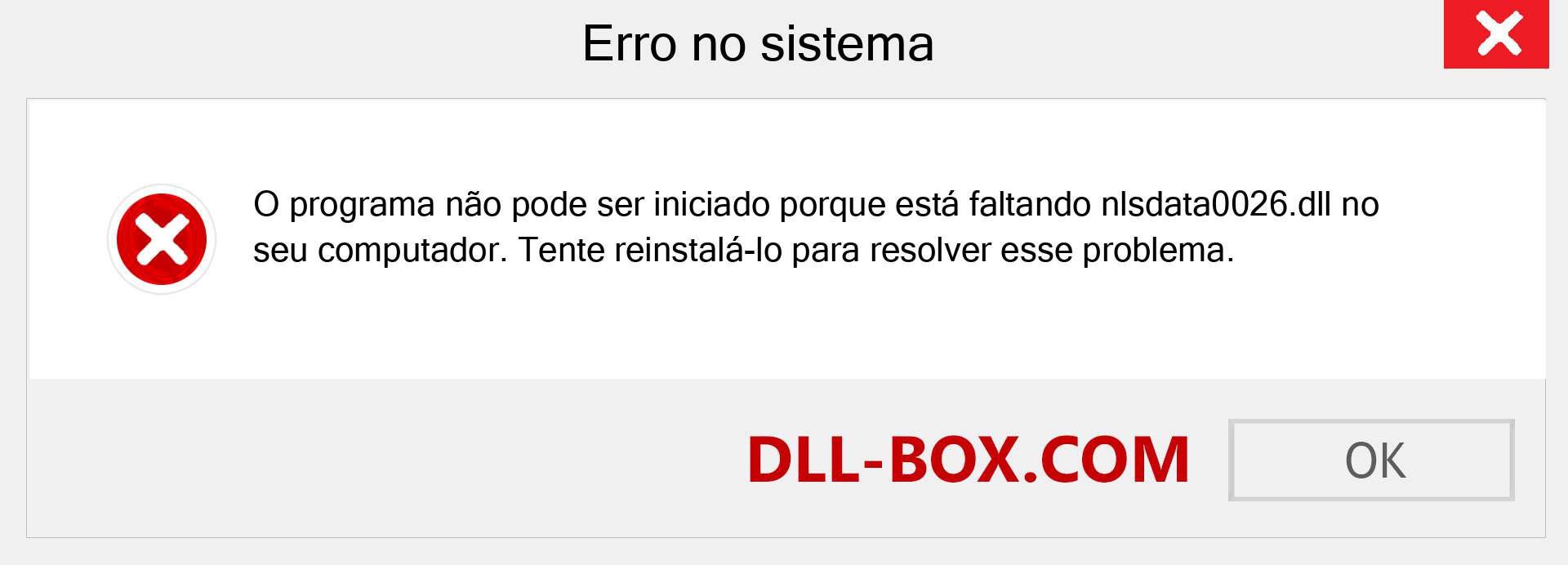 Arquivo nlsdata0026.dll ausente ?. Download para Windows 7, 8, 10 - Correção de erro ausente nlsdata0026 dll no Windows, fotos, imagens