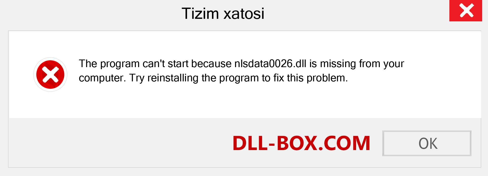 nlsdata0026.dll fayli yo'qolganmi?. Windows 7, 8, 10 uchun yuklab olish - Windowsda nlsdata0026 dll etishmayotgan xatoni tuzating, rasmlar, rasmlar